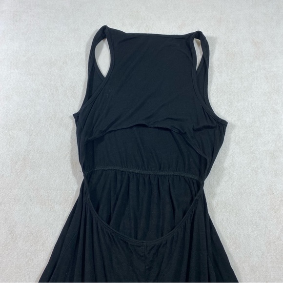 High low Black Dress Big peep hole on Back Sleeveless Jersey Fabric Medi… - Picture 7 of 10